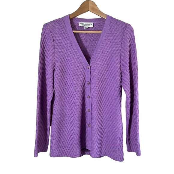 ST. JOHN Vintage Y2K Ribbed Santana Knit Cardigan Sweater - Picture 6 of 12